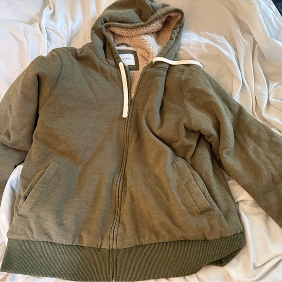 Goodfellow & Co Olive Hoodie with Sherpa Lining - Picture 3 of 6